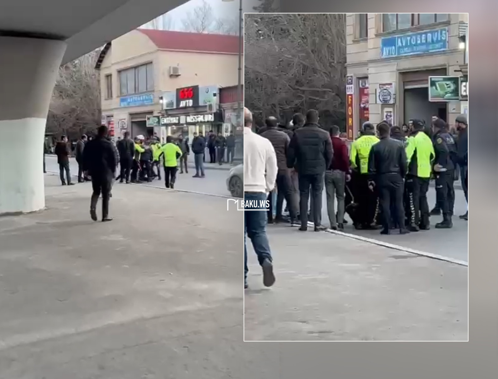 Bakıda maşınları əzərək qaçmaq istəyən sürücü polis tərəfindən belə yaxalandı – ANBAAN VİDEO